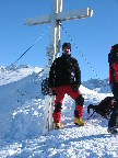 Ralf, unser einziger Schneeschuhgänger, auf dem Gipfel der Vennspitze, 2390m